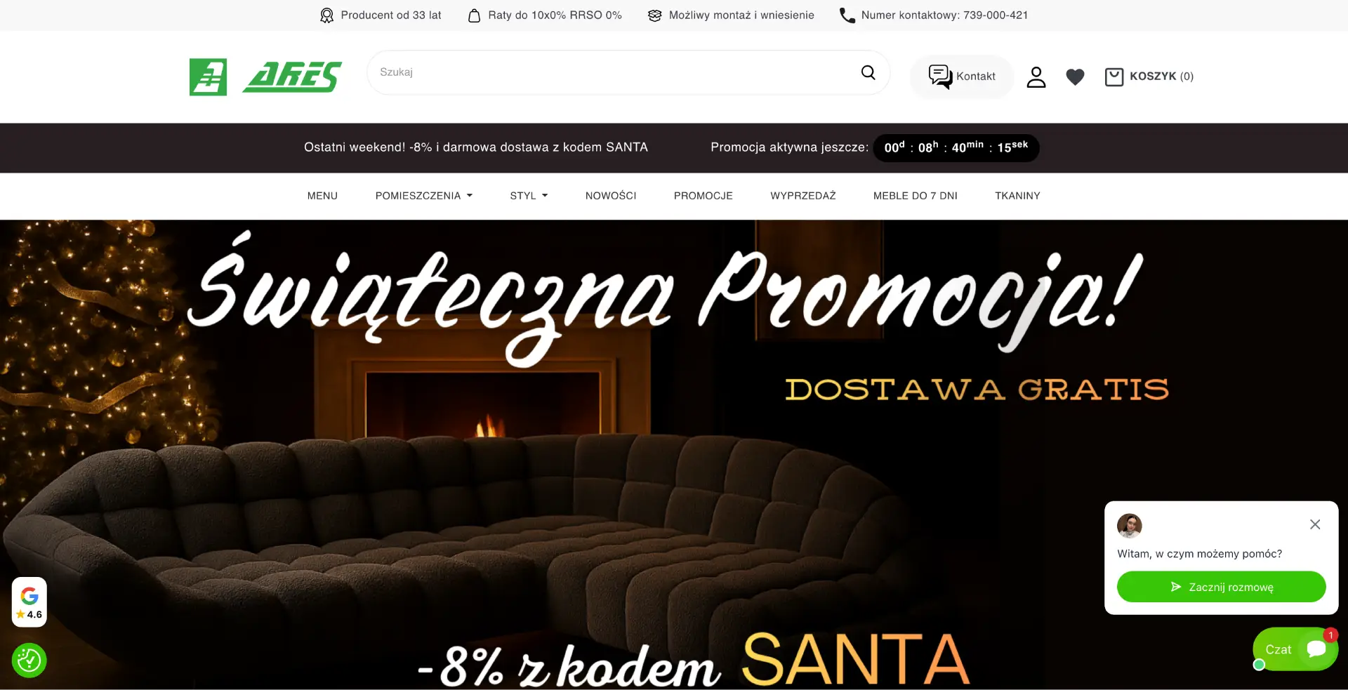 Zrzut ekranu Meble Ares