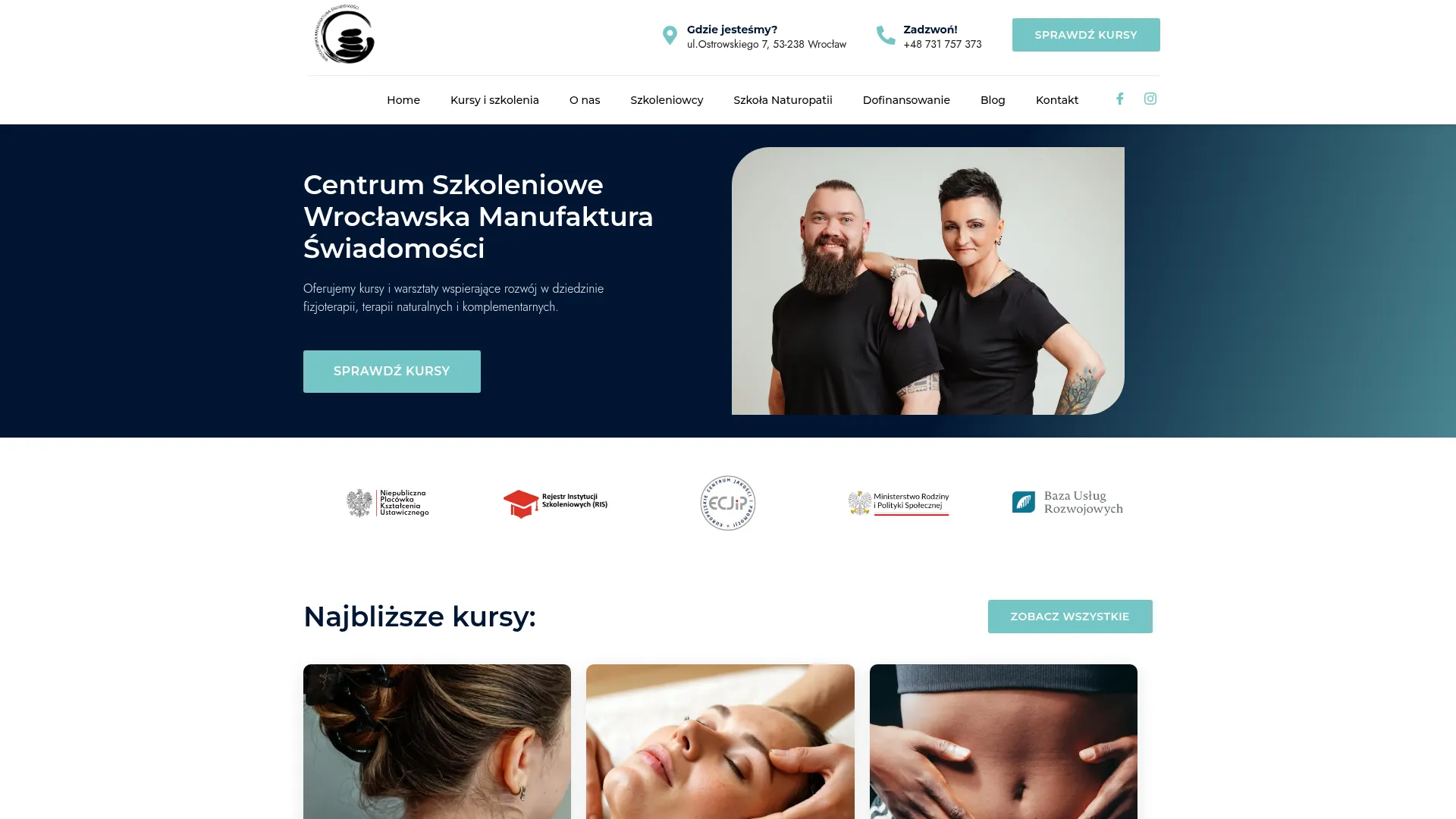 Zrzut ekranu Centrum Szkoleniowe Wrocławska Manufaktura Świadomości Agnieszka Sanecka-Dąbrowska
