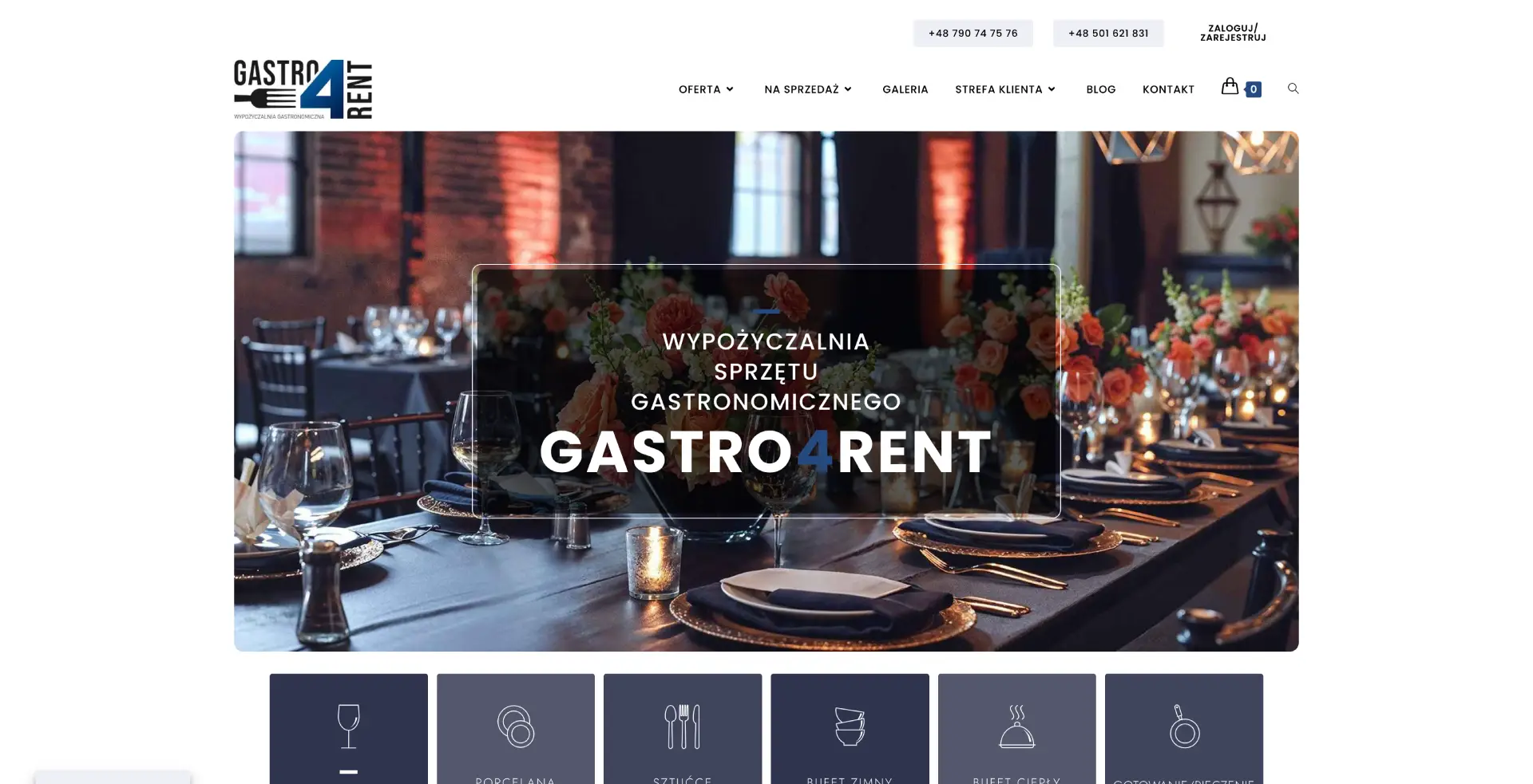 Zrzut ekranu Gastro4rent HS Group Hubert Schiffer